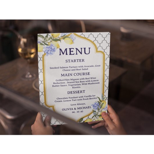 Moroccan Lemon Wedding Menu
