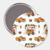Moroccan Market & Fruits Stand Pattern Magneet (Voorkant / Achterkant)