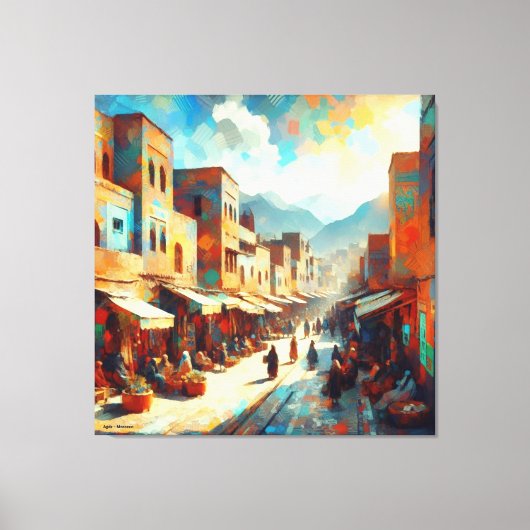 Moroccan_Market_in_Agdz Canvas Afdruk (Voorkant)