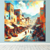Moroccan_Market_in_Agdz Canvas Afdruk (Insitu (Houten vloer))