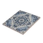 Moroccan Mediterranean Blue & White Tile Pattern Tegeltje (Zijkant)