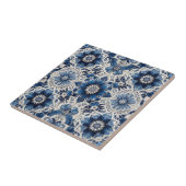 Moroccan Mediterranean Blue & White Tile Pattern Tegeltje (Zijkant)