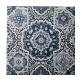 Moroccan Mediterranean Blue & White Tile Pattern Tegeltje (Voorkant)