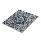 Moroccan Mediterranean Blue & White Tile Pattern Tegeltje (Zijkant)