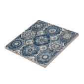 Moroccan Mediterranean Blue & White Tile Pattern Tegeltje (Zijkant)