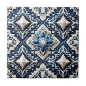Moroccan Mediterranean Faux Diamond Tile Pattern Tegeltje (Voorkant)