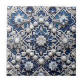 Moroccan Mediterranean Faux Diamond Tile Pattern Tegeltje (Voorkant)