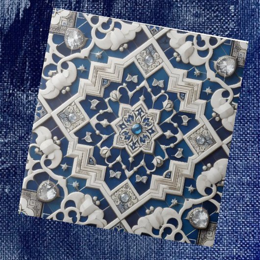 Moroccan Mediterranean Faux Diamond Tile Pattern Tegeltje