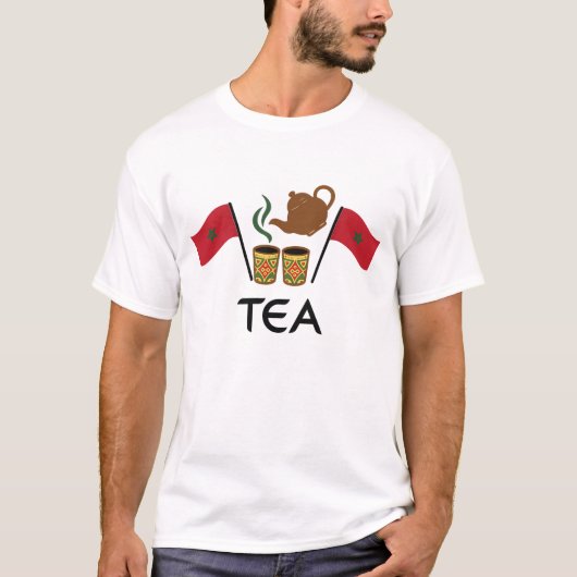 Moroccan Mint Tea T-Shirt, Morocco Flag & Traditio T-shirt (Voorkant)