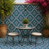 Moroccan Oasis Mosaic for Luxury Mediterranean Tegeltje