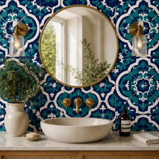 Moroccan Oasis Mosaic for Luxury Mediterranean Tegeltje