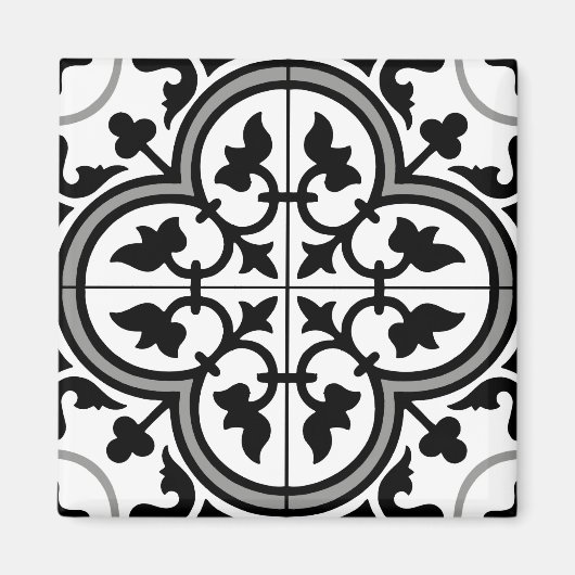 Moroccan Ornamental Tegel Pattern Magneet (Voorkant)