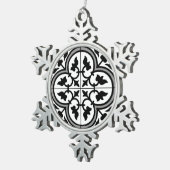 Moroccan Ornamental Tegel Pattern Tin Sneeuwvlok Ornament (Rechts)