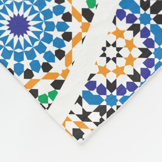 Moroccan Pattern Fleece Blanket Deken (Hoek)