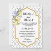 Moroccan Pattern Mediterranean Lemon Wedding Kaart (Voorkant)