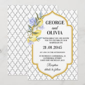 Moroccan Pattern Mediterranean Lemon Wedding Kaart (Voorkant / Achterkant)