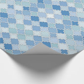 Moroccan Quatrefoil Blue Azure Cerulean Cornflower Cadeaupapier (Hoek)