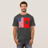 Moroccan Roots Half American Morocco Flag Moorish T-shirt (Voorkant volledig)