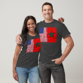 Moroccan Roots Half American Morocco Flag Moorish T-shirt (Unisex)