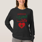 Moroccan Roots Moroccan Flag Proudly Moroccan Al T-shirt (Voorkant)