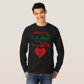 Moroccan Roots Moroccan Flag Proudly Moroccan Al T-shirt (Voorkant volledig)