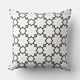 Moroccan Star Lattice Black and White Pattern Kussen