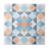 Moroccan style tile geometric orange blue summer tegeltje (Voorkant)