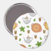 Moroccan Tea & Tajine Pattern Magneet (Voorkant / Achterkant)