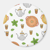 Moroccan Tea & Tajine Pattern Magneet (Voorkant)