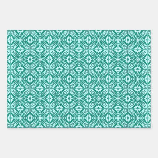 Moroccan Tile, Blue, Fuchsia Pink, Turquoise Inpakpapier Vel (Voorkant 3)