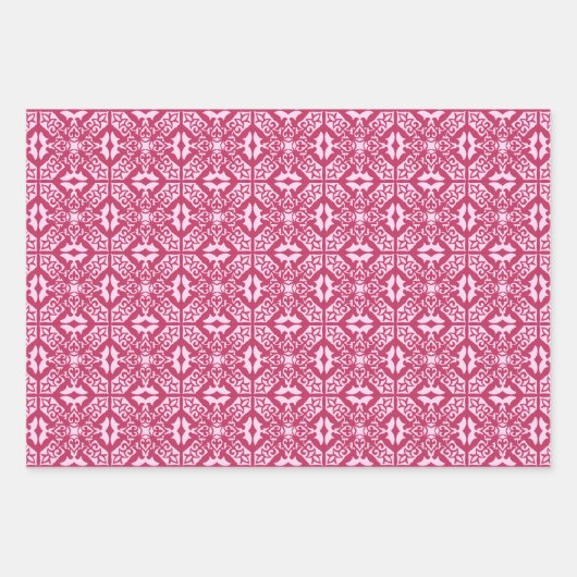 Moroccan Tile, Blue, Fuchsia Pink, Turquoise  Inpakpapier Vel (Voorkant 2)