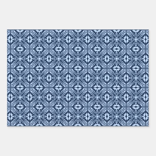 Moroccan Tile, Blue, Fuchsia Pink, Turquoise Inpakpapier Vel (Voorkant)