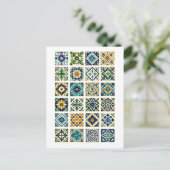Moroccan Tile Collage Illustration Briefkaart (Staand voorkant)