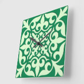 Moroccan tile - emerald and light green vierkante klok (Hoek)