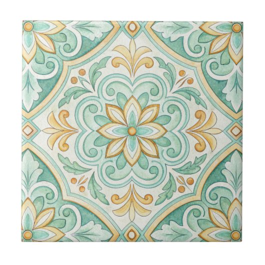 Moroccan Tile Mediterranean Home Decor Tegeltje (Voorkant)
