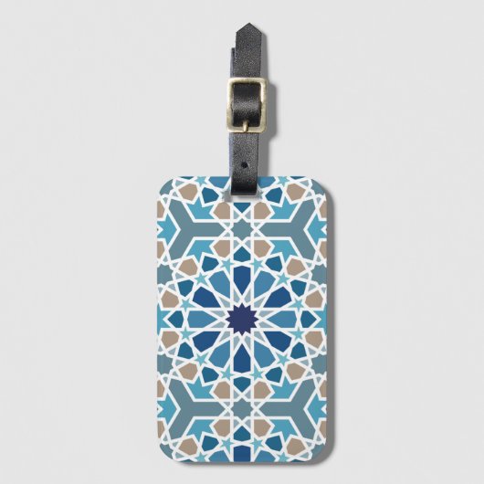 Moroccan Tile Pattern Bagagelabel (Voorkant (verticaal))