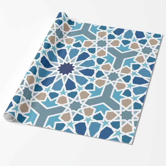 Moroccan Tile Pattern Cadeaupapier (Uitgerold)