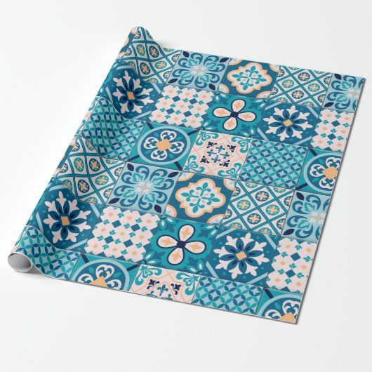 Moroccan Tile Pattern Cadeaupapier (Uitgerold)