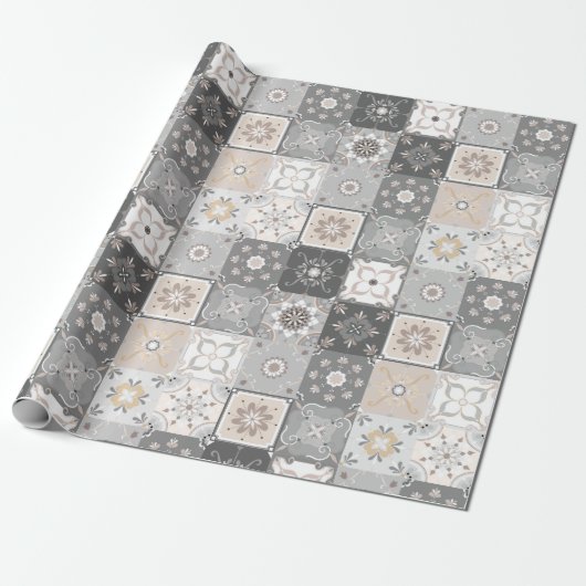 Moroccan Tile Pattern Cadeaupapier (Uitgerold)