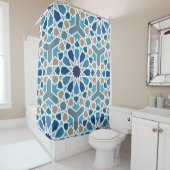 Moroccan Tile Pattern Douchegordijn (In situ)