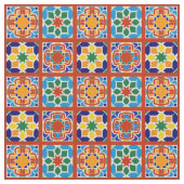 Moroccan Tile Pattern Fabric Quilting Sewing Stof (Close Up)