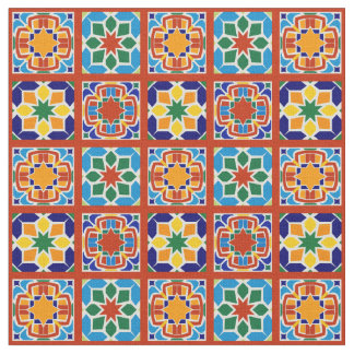 Moroccan Tile Pattern Fabric Quilting Sewing Stof