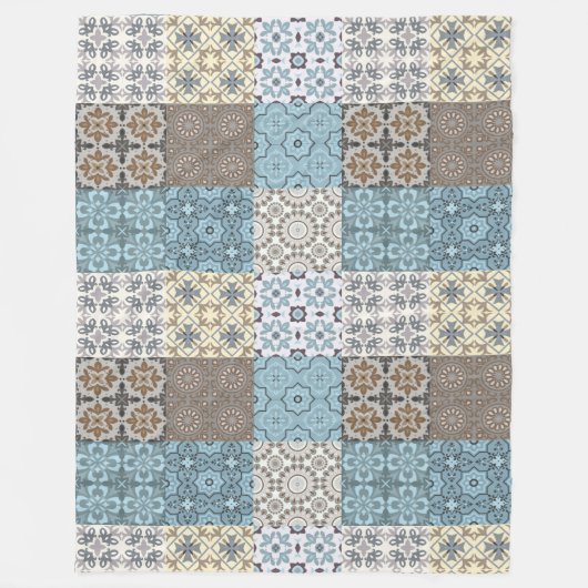 Moroccan Tile Pattern Fleece Deken (Voorkant)