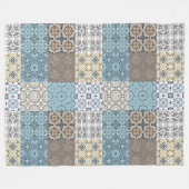 Moroccan Tile Pattern Fleece Deken (Voorkant (Horizontaal))