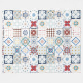 Moroccan Tile Pattern Fleece Deken (Voorkant (Horizontaal))