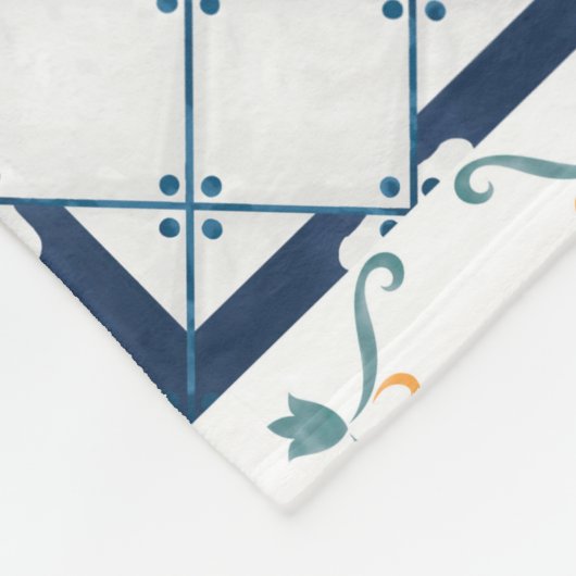 Moroccan Tile Pattern Fleece Deken (Hoek)