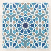 Moroccan Tile Pattern Glazen Onderzetter (Voorkant)