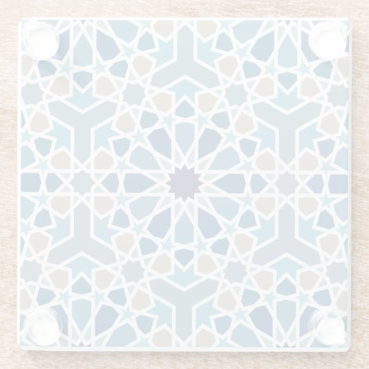 Moroccan Tile Pattern Glazen Onderzetter (Achterkant)