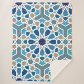 Moroccan Tile Pattern Sherpa Deken (Voorkant)