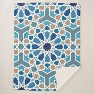 Moroccan Tile Pattern Sherpa Deken